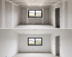 Photo de galerie - Pose de placo avec jointure et peinture 