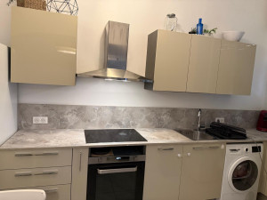 Photo de galerie - Nettoyage complet de la cuisine : nettoyage des meubles, du plan de travail, de la hotte et des appareils électroménagers.