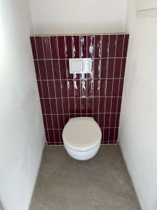 Photo de galerie - Pose wc bâti support et pose faïence zellige