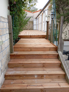 Photo de galerie - Habillage bois marches d'escalier