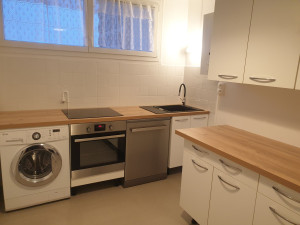 Photo de galerie - Pose Plan travail avec évier et électroménagers