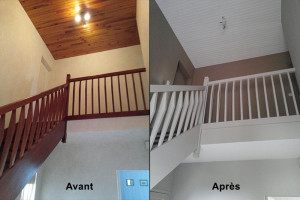 Photo de galerie - Peinture intérieure cage d'escalier et Mur et plafonds.
avant et après ?