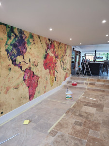 Photo de galerie - Pose papier peint à raccord sur mesure decoratif