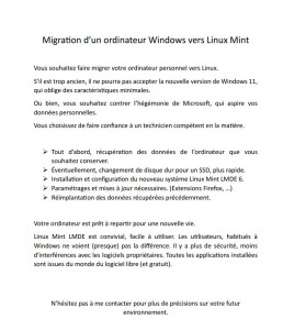 Photo de galerie - Migration vers Linux