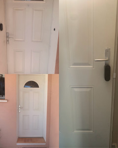 Photo de galerie - Pose d’une serrure connecté  avec digicode à empreinte digitale 