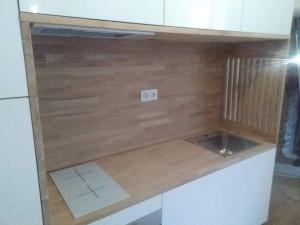 Photo de galerie - Fabrication d'une niche + claustra dans une cuisine