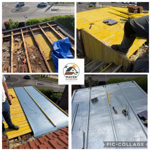 Photo de galerie - Réfection complète de toiture en zinc : mise à nu de la structure, pose du voligeage et installation de la couverture en zinc joint debout. Une étanchéité maximale et une longévité exceptionnelle pour votre toiture. Contactez-moi pour un devis gratuit !