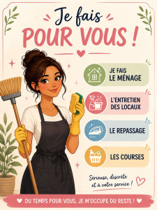 Photo de galerie - Ménage repassage courses entretien des locaux 
