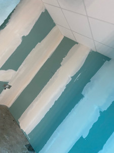 Photo de galerie - - creation cloison Placo plâtre + bande a joint enduit 