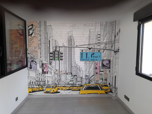 Photo de galerie - Pose papier peint poster