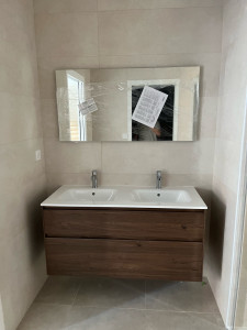 Photo de galerie - Montage et pose meuble double vasque 