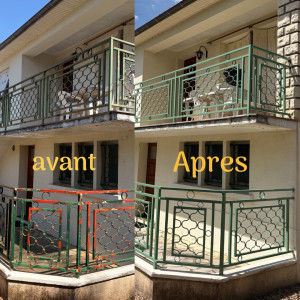 Photo de galerie - Préparation et mise en peinture d’une ferronnerie extérieur préparation soigner et peinture de qualité professionnelle 