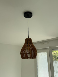 Photo de galerie - Installation d’un lustre dans le salon 
