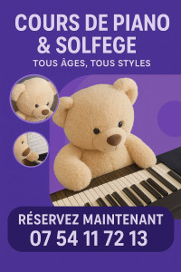 Photo de galerie - Cours de piano et de solfège tous âges tous styles