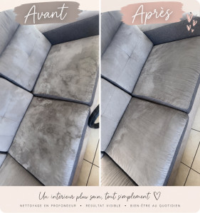 Photo de galerie - Shampouinage d’un canapé 