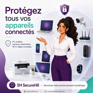 Photo de galerie - Protection de vos appareils connectés : PC, serveurs, Wi-Fi, caméras, imprimantes et objets connectés. Solutions de cybersécurité pour les professionnels.