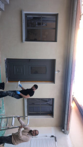 Photo de galerie - Réalisation enduit blanc cassé finition feutrée a l'éponge 