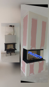 Photo de galerie - Habiller une cheminée avec placo coupe-feu BA15 
sur ossature montant et Ray 0,48
