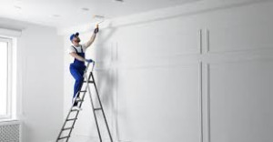 Photo de galerie - Peinture mur et plafond, peinture façade, ratissage, bandes, enduit, pose papier peint, pose parquet et lino, peinture murette