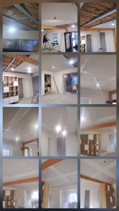 Photo de galerie - Création d'un plafond en placo avec isolation laine de verre !