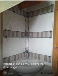 Photo de galerie - Pose de lavabo 