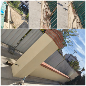 Photo de galerie - Réparation d'un mur suite à un sinistre 