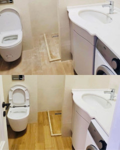 Photo de galerie - “Nettoyage complet de la salle de bain : désinfection des toilettes, lavage du sol, nettoyage du lavabo et des surfaces. Résultat propre, soigné et impeccable.”