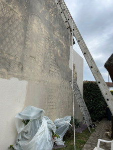 Photo de galerie - Rénovation d’un pignon et mise en peinture 