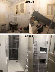 Photo de galerie - Rénovation salle de bain : Peinture, carrelage, faïence, plomberie 