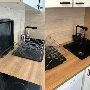 Photo de galerie - CUISINE AVANT ET APRÈS LE NETTOYAGE 