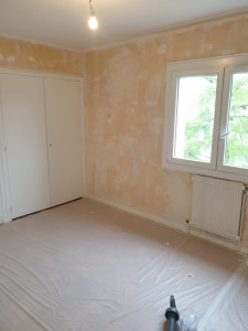 Photo de galerie - Papier peint  ->  Enduit Lissage -> Finition Peinture Satin 