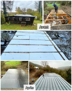 Photo de galerie - Réparation du toit et pose de tôle.
