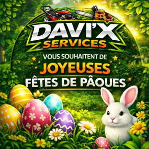 Photo de galerie - L ' entreprise DAVI'X SERVICES seras fermé ce lundi 6 avril . Bon week-end de pâques a toutes et a tous . Réouverture  ce mardi 7 avril à partir 8h30 .