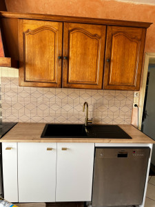 Photo de galerie - Fuite sur un ancien robinet donc plomberie refaite + pose de nouvelle cuisine sur une partie 