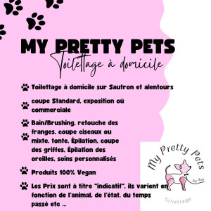 Photo de galerie - Prestations proposées par My Pretty Pets Toilettage, ainsi que des diverses informations ?