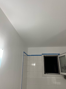 Photo de galerie - Réfection d’une salle de bain, enduit, peinture et montage de meubles
