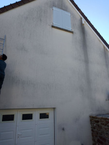 Photo de galerie - Nettoyage pignon par produit anti mousse