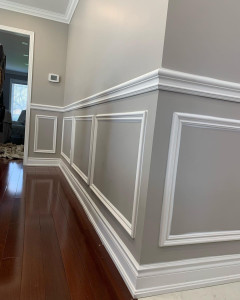 Photo de galerie - Mur peint terminé avec couleurs harmonieuses et décoration soignée – Lyon.