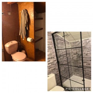 Photo de galerie - Salle de bain que j’ai réalisé 
Un avant et après 
