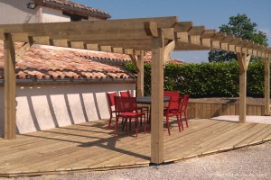 Photo de galerie - Terrasse en bois avec pergolas