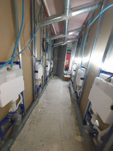 Photo de galerie - Installation évacuation wc suspendu geberit