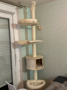 Photo de galerie - Je fixer une arbre à chat - au mur en place 