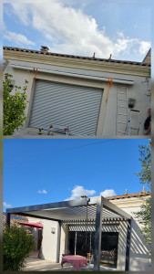 Photo de galerie - Enlèvement de stor ban et pose de carport  bio climatique 