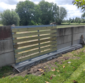 Photo de galerie - Création seuil  pour portillon coulissant 