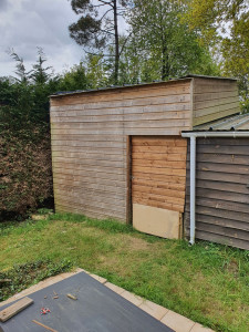 Photo de galerie - Fabrication d'un cabanon, bardage, toiture...