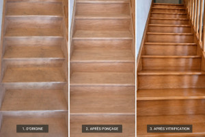 Photo de galerie - Renovation complète d'un escalier avec vitrification