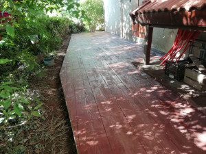 Photo de galerie - Dalle béton imprimé imitation bois ! 