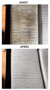 Photo de galerie - Avant/Apres sur un nettoyage de matelas 