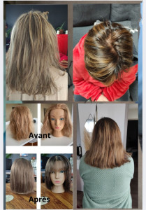 Photo de galerie - Bonjour,
coupe carré, teinture, mèches 