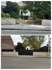 Photo de galerie - Rénovation d’un clôture, pose d’un portail motorisé alu et clôture alu 